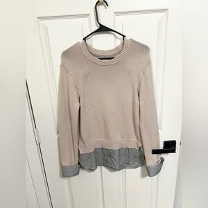 Brochu Walker Cotton Faux Layered Henley Knit Top size S